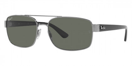 F295 RAY-BAN RB3687 004/58 61 GUNMETAL / GREEN  POLARIZED
