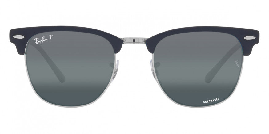 RB014 RAY BAN CLUBMASTER METAL RB3716 9254G6 51 SILVER BLUE DARK BLU
