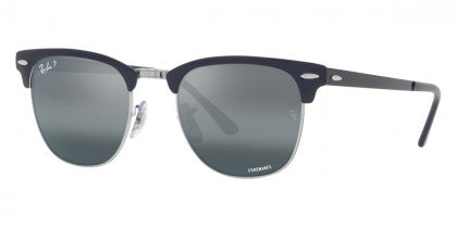 RB014 RAY-BAN CLUBMASTER METAL RB3716 9254G6 51 SILVER BLUE / DARK BLUE MIRRORED POLARIZED