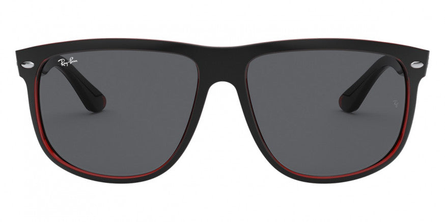 B93  RAY-BAN  BOYFRIEND RB4147 617187 60 MATTE BLACK ON TRANSPARENT RED / DARK GRAY