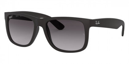 A61 RAY-BAN JUSTIN RB4165 601/8G 55 RUBBER BLACK / LIGHT GRAY GRADIENT DARK GRAY