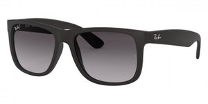 A61 RAY-BAN JUSTIN RB4165 601/8G 55 RUBBER BLACK / LIGHT GRAY GRADIENT DARK GRAY