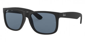 D53A  RAY-BAN JUSTIN RB4165 622/2V 55 RUBBER BLACK / DARK BLUE POLARIZED