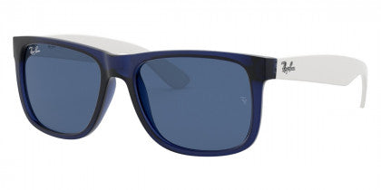 A130 RAY-BAN JUSTIN RB4165 651180 55 RUBBER TRANSPARENT BLUE / DARK BLUE