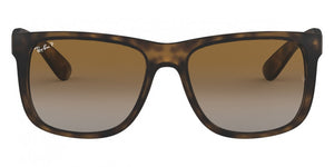 B190 RAY-BAN JUSTIN RB4165 865/T5 55 RUBBER HAVANA / GRAY GRADIENT BROWN POLARIZED