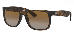 B190 RAY-BAN JUSTIN RB4165 865/T5 55 RUBBER HAVANA / GRAY GRADIENT BROWN POLARIZED