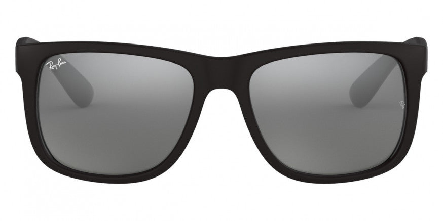 B188F RAY-BAN JUSTIN RB4165F 622/6G 58 RUBBER BLACK / GRAY MIRRORED SILVER