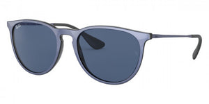 B187 RAY-BAN  ERIKA RB4171F 647180 54 TOP METALLIC VIOLET ON BLACK /  DARK BLUE
