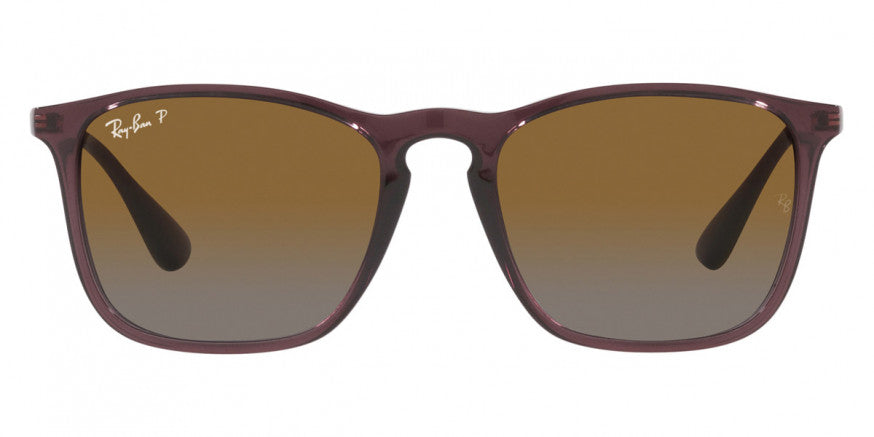 RB070 RAY-BAN CHRIS RB4187 6593T5 54  TRANSPARENT BROWN / GRAY GRADIENT BROWN POLARIZED