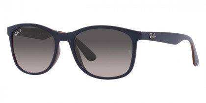 F256 RAY-BAN RB4374 6601M3 56 MATTE BLUE ON BROWN / GRAY GRADIENT  POLARIZED