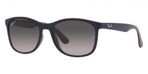 F256 RAY-BAN RB4374 6601M3 56 MATTE BLUE ON BROWN / GRAY GRADIENT  POLARIZED