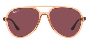 F277 RAY-BAN RB4376 66025Q 57 TRANSPARENT BROWN / PURPLE POLARIZED