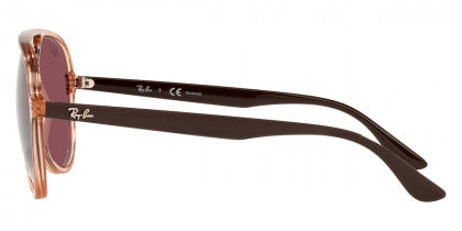 F277 RAY-BAN RB4376 66025Q 57 TRANSPARENT BROWN / PURPLE POLARIZED
