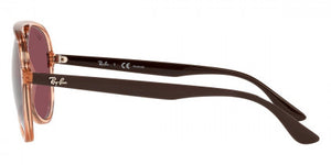 F277 RAY-BAN RB4376 66025Q 57 TRANSPARENT BROWN / PURPLE POLARIZED