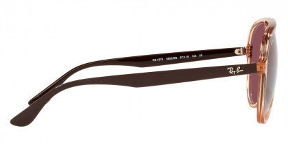 F277 RAY-BAN RB4376 66025Q 57 TRANSPARENT BROWN / PURPLE POLARIZED