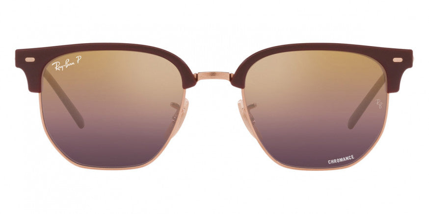 RB095 RAY-BAN NEW CLUBMASTER RB4416 6654G9 53 ROSE GOLD / WINE POLARIZED