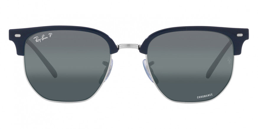 RB097 RAY-BAN NEW CLUBMASTER RB4416 6656G6 53 BLUE SILVER / BLUE MIRRORED POLARIZED