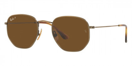 F310 RAY-BAN HEXAGONAL RB8148 920757 54 DEMI GLOSS ANTIQUE GOLD / BROWN POLARIZED
