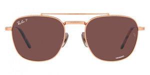 F308 RAY-BAN FRANK II TITANIUM RB8258 3140AF 54 ROSE GOLD  DARK VIOLET POLARIZED
