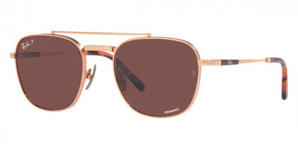 F308 RAY-BAN FRANK II TITANIUM RB8258 3140AF 54 ROSE GOLD  DARK VIOLET POLARIZED