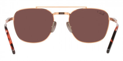 F308 RAY-BAN FRANK II TITANIUM RB8258 3140AF 54 ROSE GOLD  DARK VIOLET POLARIZED