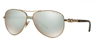 T110 TIFFANY TF3049B 609164 58 PALE GOLD / DARK BROWN MIRRORED WHITE