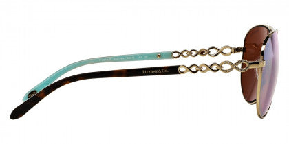 T110 TIFFANY TF3049B 609164 58 PALE GOLD / DARK BROWN MIRRORED WHITE