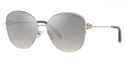 T102 TIFFANY TF3082 61691U 58 PALE GOLD / GRADIENT BLUE MIRRORED SILVER