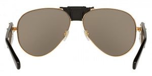V74 VERSACE VE2150Q 10025A 62 GOLD / LIGHT BROWN MIRRORED DARK GOLD