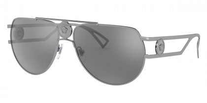 VE125 VERSACE VE2225 10016G 60  GUNMETAL / GRAY MIRRORED SILVER