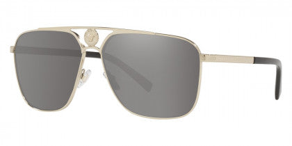 V17 VERSACE VE2238 12526G 61 PALE GOLD / LIGHT GRAY  MIRRORED SILVER