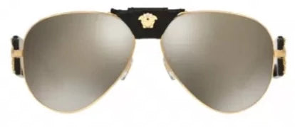 V74 VERSACE VE2150Q 10025A 62 GOLD / LIGHT BROWN MIRRORED DARK GOLD