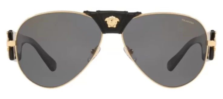 V69 VERSACE VE2150Q 100281 62 GOLD / DARK GRAY POLARIZED