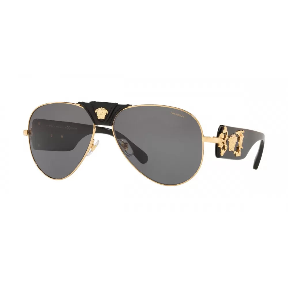 V69 VERSACE VE2150Q 100281 62 GOLD / DARK GRAY POLARIZED
